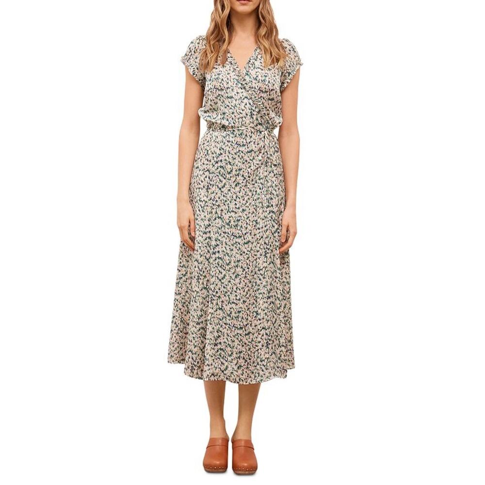 NWT Gerard Darel Swann Floral Print Wrap Midi Dress Size 40